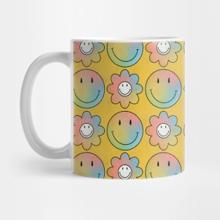 Psychedelic Flowers & Smileys Mug